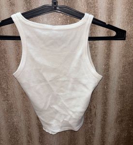 White Ribbed Tank Top