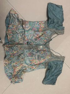 Teal Embellished Blouse