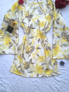 Floral Dori neck corset back kurti 💛