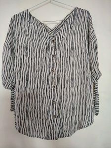 Striped Button-Up Top