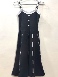 Chic Black & White Thigh Length Dress