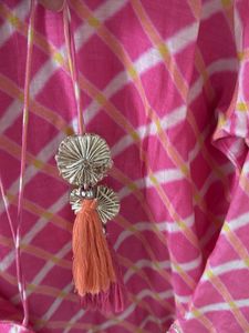 Vibrant Pink Embroidered Kurta with plazzo