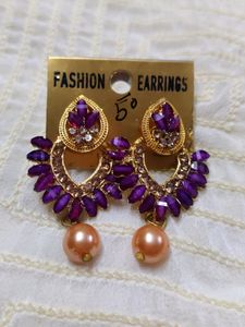 Purple Stone Earrings
