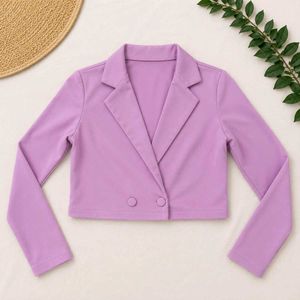 Lilac Cropped Blazer &amp; Wide Leg Pants Set