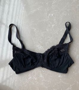 M&S Lace Trim Black Bra