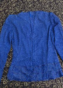 Royal Blue Embellished Blouse