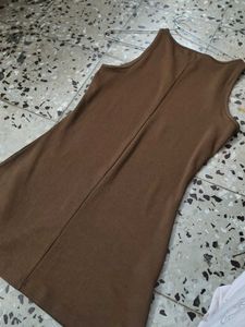Classic Brown Sleeveless Dress
