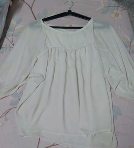 Elegant Off-White Flowy Top