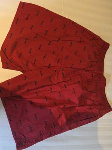 Red Patterned Cotton Shorts