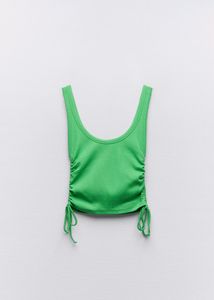 Zara Ruched Ribbed Top