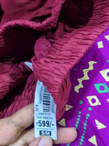 Maroon &amp; Gold Sharara Bottom