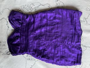 Purple Ruched Strapless Dress