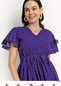 Cute Purple Heart Print Dress