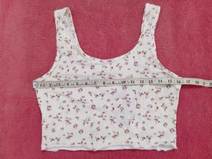 Cute Floral Print Crop Tank Top