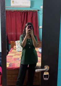 Olive Green Short Kurti