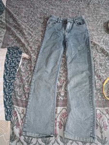 Wide Leg Blue Denim Jeans
