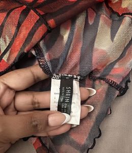 Sheer Burnout Print Top