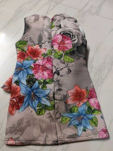 Floral Ruffle Dress with Flower Accent