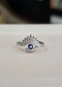 92.5 sterling silver Evil Eye Ring with hallmark