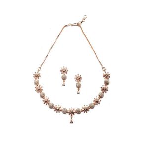Elegant Rose Gold Necklace &amp; Earring Set