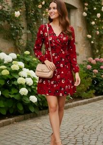 Berrylush Women V-Neck Wrap Mini Dress