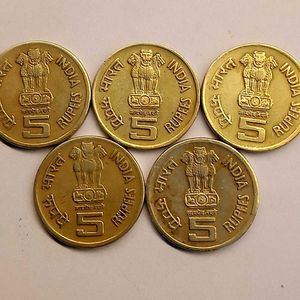Set Of 5 Five Rupee C.Subramaniam Centenary Coins
