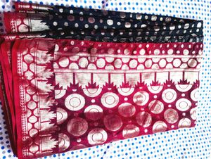 Elegant Black &amp; Red Banarasi Silk Saree