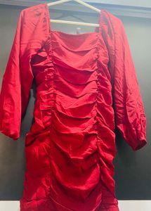 Red Ruched Dress