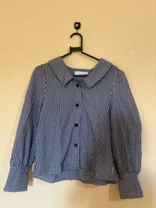 Cute Gingham Button-Up Top