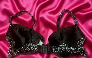 Floral Print Bra with Lace Trim