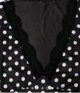 polka dot lace trimmed top