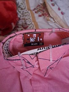 Pink Shirt And Jean Shorts