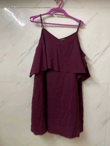 Burgundy Party Western Dress