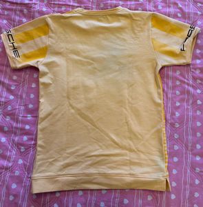 Retro Yellow Porsche Striped T-Shirt