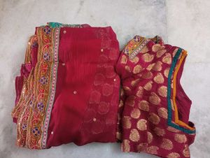 Elegant maroon  Brocade Saree