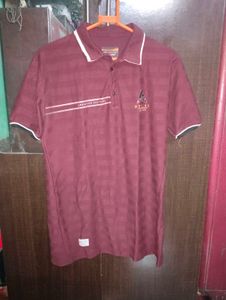 Maroon/Burgundy Cut &amp; Fit Polo T-Shirt | Men’s |