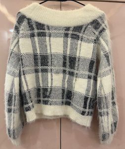 Cozy Plaid Off-Shoulder Sweater