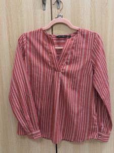 Striped V-Neck Casual Top
