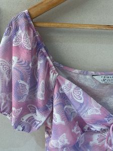 Cute Butterfly Print Crop Top