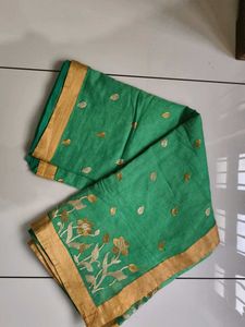 pista green pastel colour saree