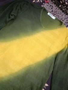 Ombre Knit Sweater - Green &amp; Yellow