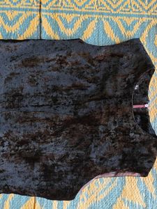 Sleeveless Black Velvet Mini Dress