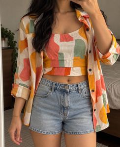 Colorful Abstract Print Two-Piece Set