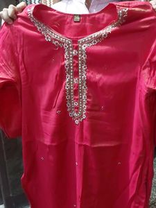 Beautiful shimmer kurta set magenta