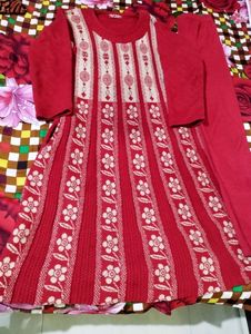 Women Woolen Frock Set With Legging