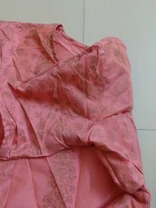 Elegant Pink Kurta with Golden Print
