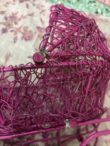 Metal Pink Wire Baby Stroller Decor