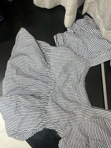 Striped Puff Sleeve Top