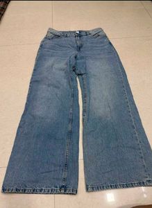 Wide Leg Blue Denim Jeans