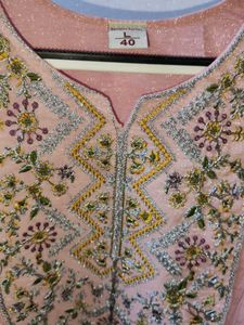 Pink Embroidered Festive Kurta Set